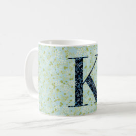 Buchstabe K hellgrüne und blaue Freiheit Kaffeetasse