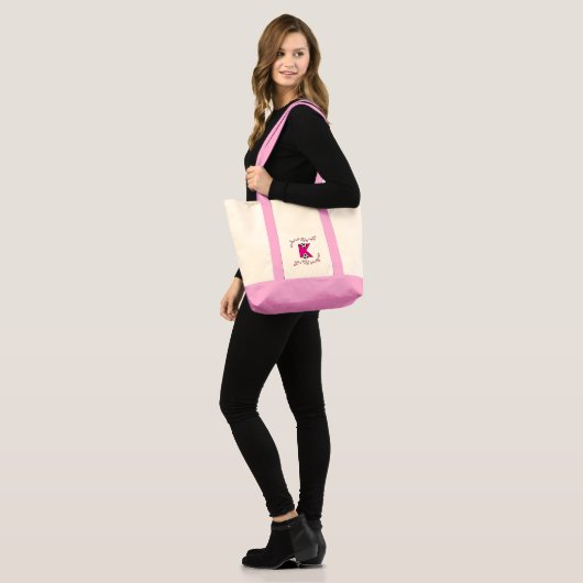Buchstabe K in der Fußball-Rosa-Monogramm-Tasche Tragetasche (Vorderseite (Model))
