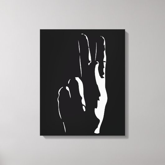 Buchstabe K in Zeichensprache Leinwanddruck (Vorderseite)