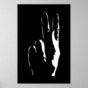 Buchstabe K in Zeichensprache Poster