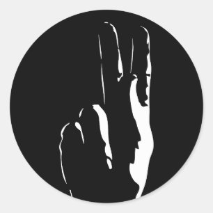 Buchstabe K in Zeichensprache Runder Aufkleber