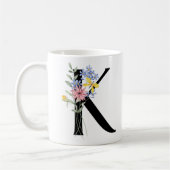 Buchstabe K mit Blumen Kaffeetasse (Links)