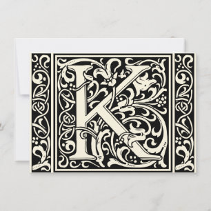 Buchstabe K Mittelalterliche Monogramm-Kunst Art N Einladung