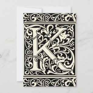 Buchstabe K Mittelalterliche Monogramm-Kunst Art N Einladung