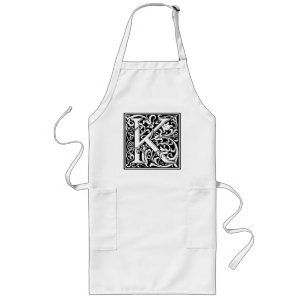 Buchstabe K Mittelalterliche Monogramm-Kunst Art N Lange Schürze