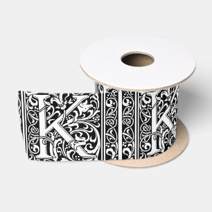 Buchstabe K Mittelalterliche Monogramm-Kunst Art N Satinband
