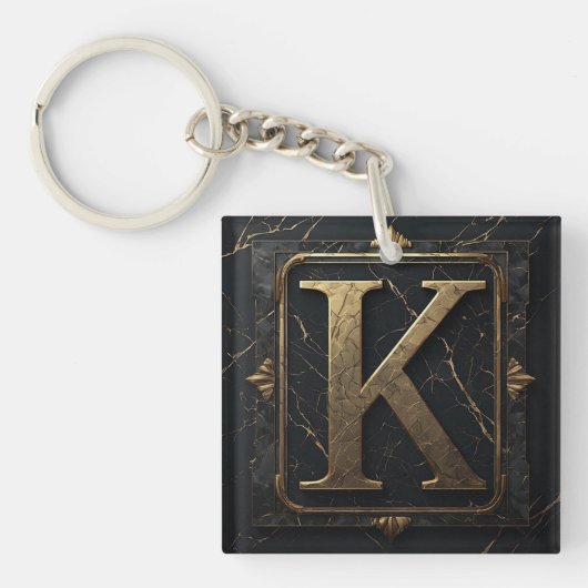 🔑 Buchstabe K Monogramm-Geschenk für ihn 🎁 Schlüsselanhänger (Vorderseite)