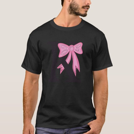 Buchstabe K Monogramm Initial mit rosa Schleife fü T-Shirt (Vorderseite)