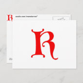 Buchstabe K Postkarte (Vorne/Hinten)