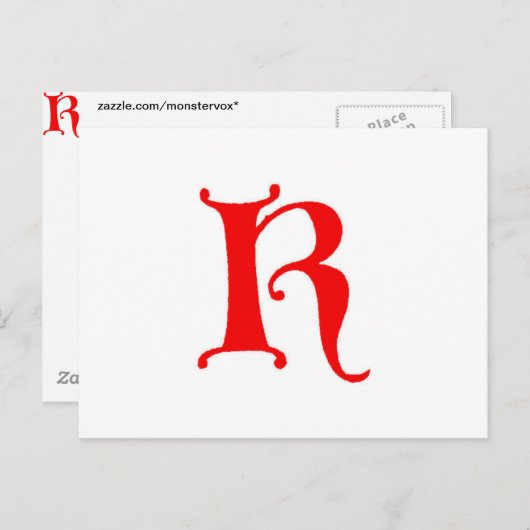 Buchstabe K Postkarte (Vorne/Hinten)