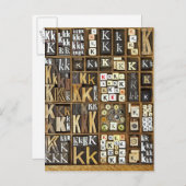 Buchstabe K Postkarte (Vorne/Hinten)