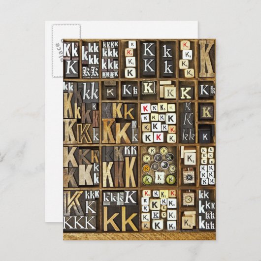 Buchstabe K Postkarte (Vorne/Hinten)