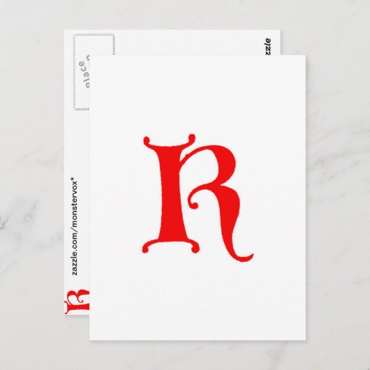 Buchstabe K Postkarte (Vorne/Hinten)