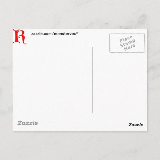 Buchstabe K Postkarte (Rückseite)