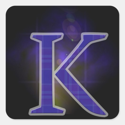 Buchstabe K Quadratischer Aufkleber (Vorderseite)