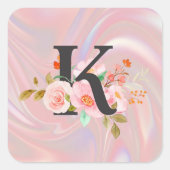 Buchstabe K Quadratischer Aufkleber (Vorderseite)