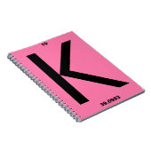 Buchstabe K rosa Notizblock (Rechte Seite)