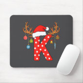 Buchstabe K Weihnachtsmonogramm Alphabet Initialsc Mousepad (Mit Mouse)