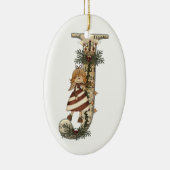 Buchstabe-Kunst - J - Weihnachtsengels-Verzierung Keramikornament (Rechts)