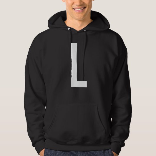 BUCHSTABE L ALPHABET MONOGRAMM INITIALE HOODIE (Vorderseite)
