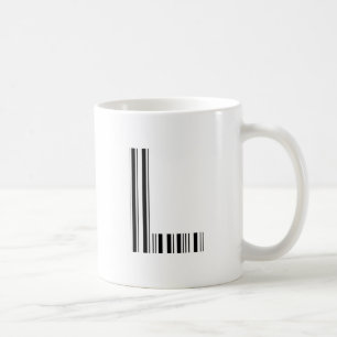 BUCHSTABE L BARCODE Erstes Anfangsbarcode-Muster Kaffeetasse