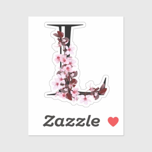 Buchstabe L, Cherry Blossom Aufkleber (Blatt)