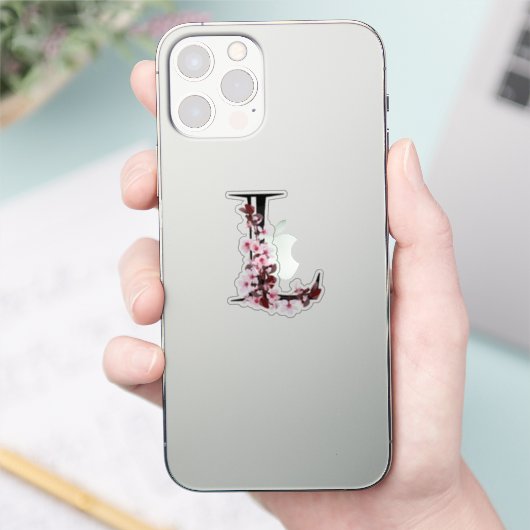Buchstabe L, Cherry Blossom Aufkleber (Telefon)