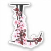 Buchstabe L, Cherry Blossom Aufkleber (Vorderseite)