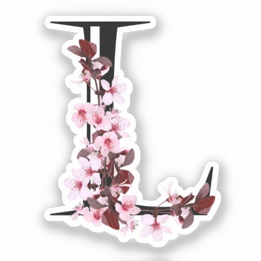 Buchstabe L, Cherry Blossom Aufkleber (Vorderseite)
