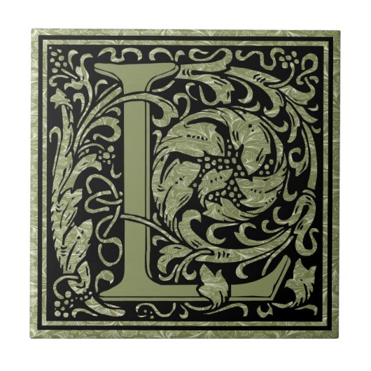 Buchstabe L Erster Buchstabe Monogramm Fliese (Vorderseite)