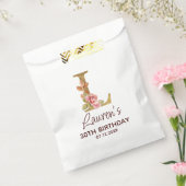 Buchstabe L Gold Monogramm Blush Rosa Rosen Geschenktütchen (Versiegelt)