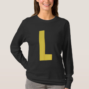 Buchstabe L groß und fett in gelb T-Shirt