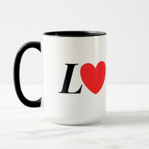 Buchstabe L Herz - Valentinstag Anfangsbuchstabe L Tasse