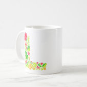 Buchstabe L in Blume Kaffeemaschine Tasse (Vorderseite Links)