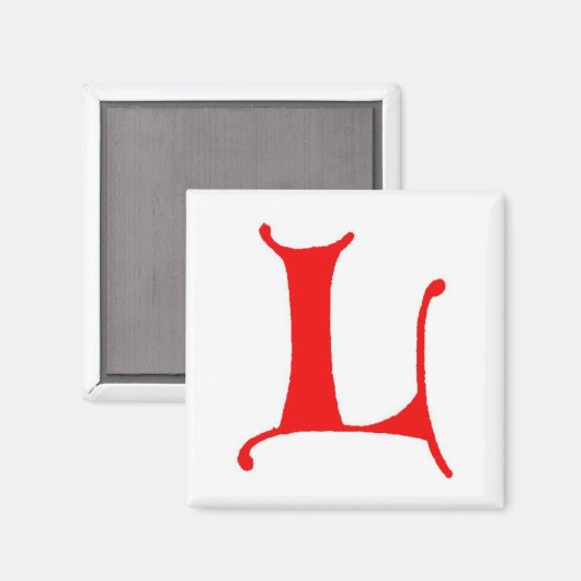 Buchstabe L Magnet (Vorderseite/Rückseite)