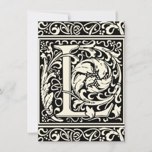 Buchstabe L Mittelalterliche Monogramm-Kunst Art N Einladung