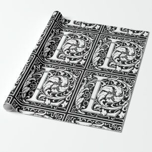 Buchstabe L Mittelalterliche Monogramm-Kunst Art N Geschenkpapier