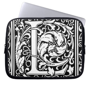 Buchstabe L Mittelalterliche Monogramm-Kunst Art N Laptopschutzhülle