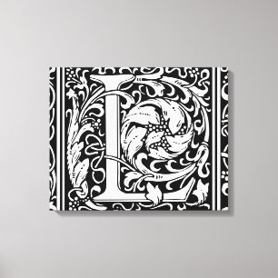 Buchstabe L Mittelalterliche Monogramm-Kunst Art N Leinwanddruck
