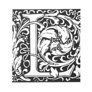 Buchstabe L Mittelalterliche Monogramm-Kunst Art N Notizblock