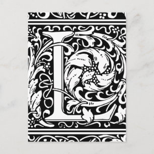 Buchstabe L Mittelalterliche Monogramm-Kunst Art N Postkarte