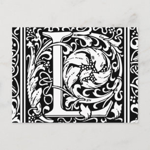 Buchstabe L Mittelalterliche Monogramm-Kunst Art N Postkarte