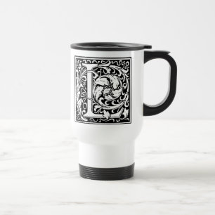 Buchstabe L Mittelalterliche Monogramm-Kunst Art N Reisebecher