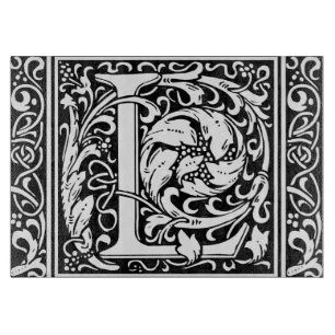 Buchstabe L Mittelalterliche Monogramm-Kunst Art N Schneidebrett