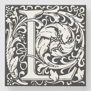 Buchstabe L Mittelalterliche Monogramm-Kunst Art N Steinuntersetzer