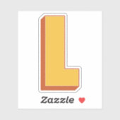 Buchstabe L Monogramm, fette 3D-Schrift Initiale  Aufkleber (Blatt)