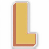 Buchstabe L Monogramm, fette 3D-Schrift Initiale  Aufkleber (Vorderseite)
