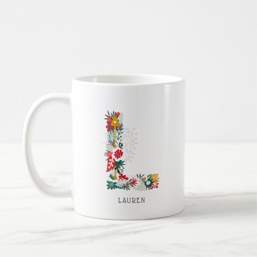 Buchstabe L | Monogramm-I-Tasse für den Blasenbrie Kaffeetasse (Links)