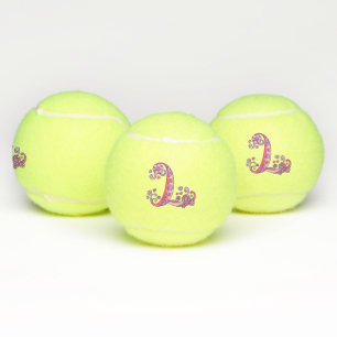 Buchstabe L Monogramm Mädchen personalisierte Dood Tennisbälle