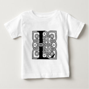 Buchstabe L Monogramm Vintage-Keltischer Knoten Dr Baby T-shirt